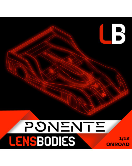 1/12 Onroad Body Ponente Ultra Light Weight - HOT RACE - LB12PNT-UL