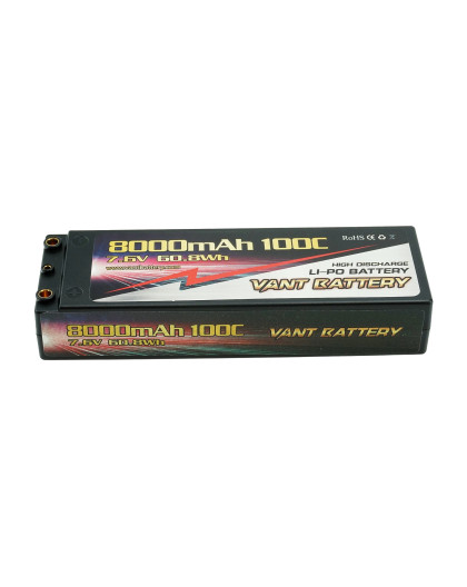 Accu Lipo 7.6V 100C 8000mah 2S Stick PK4 - VANT - V0207