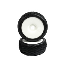 Pneus TT 1/8 Mini Pin Jaune collés sur jantes (2) -SCHUMACHER - U6724