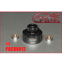 Cloche d'embrayage 13 dents ventilée + roulements - OPTIMA - POCBV013