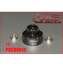 Cloche d'embrayage 14 dents ventilée + roulements - OPTIMA - POCBV014