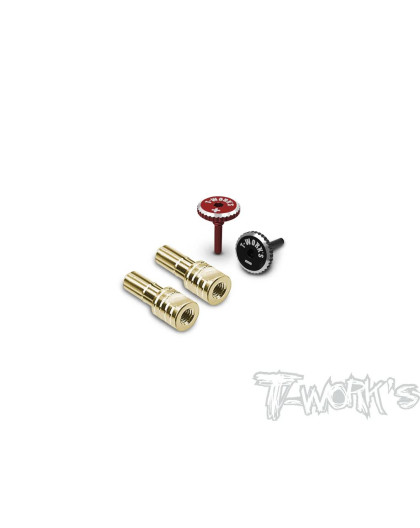 Cache-connecteurs Noir/Rouge + PK 4mm (2+2) V2 - T-WORKS - EA-042-4BR