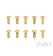 3mmx6mm Gold Button Head Screws (10Pcs) - T-WORKS - GSS-306B