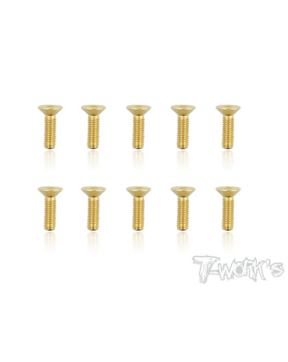 Screws Gold Fhc 3X10mm (10) - T-WORKS - GSS-310C