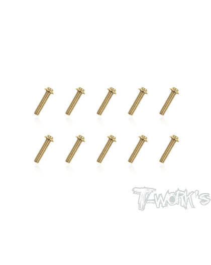 3mmx14mm Gold Steel Ufo Screws (10Pcs) - T-WORKS - GSS-314U