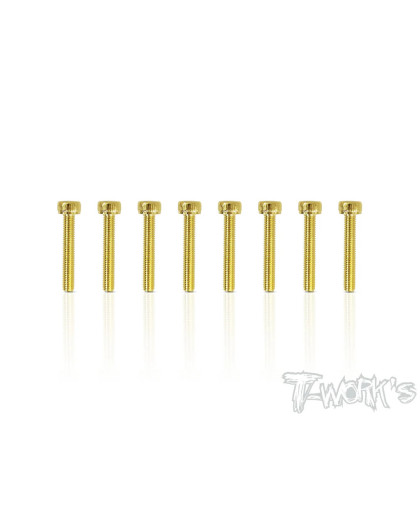 Screws Gold Chc 3X18mm (8) - T-WORKS - GSS-318H