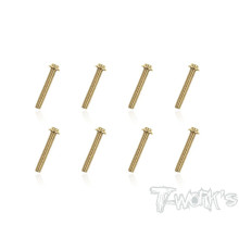 3mmx20mm Gold Steel Ufo Screws (8Pcs) - T-WORKS - GSS-320U
