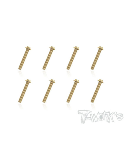 3mmx20mm Gold Steel Ufo Screws (8Pcs) - T-WORKS - GSS-320U