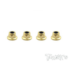 Golden Plated Flat M3 Lock Nuts (4Pcs.) - T-WORKS - GSS-3FLN