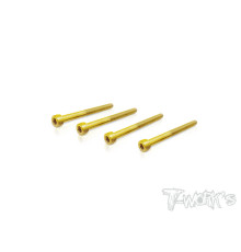 3mmx35mm Gold Steel Hex. Chc Screws (4Pcs) - T-WORKS - GSS-335HH
