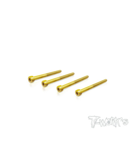 Vis Acier GOLD CHC 3x35mm Mi-Filetage (4) - T-WORKS - GSS-335HH