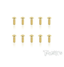 4mmx8mm Gold Button Head Screws (10Pcs) - T-WORKS - GSS-408B