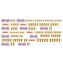 Gold Steel Ufo Screw Set 117Pcs Xray X4 2026 - T-WORKS - GSSU-X424
