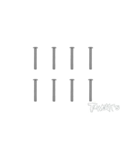 3mmx20mm Nickel Button Head Screw (8Pcs) - T-WORKS - NSS-320B