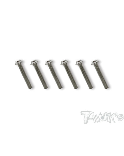 3mm X 18mm Nickel Ufo Left Thread Screw (6Pcs.) - T-WORKS - NSS-318LU