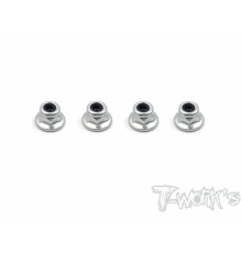 Nickel Flat M3 Lock Nuts (4Pcs.) - T-WORKS - NSS-3FLN