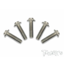 3mm X 12mm 64 Titanium Hex. Ufo Screw 10Pcs. - T-WORKS - TSS-312U-5