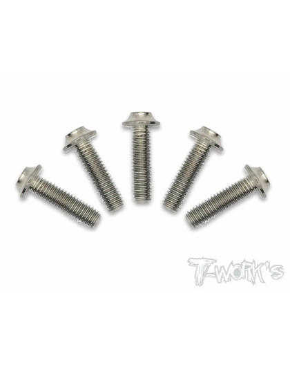 3mm X 12mm 64 Titanium Hex. Ufo Screw 10Pcs. - T-WORKS - TSS-312U-5