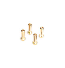 5mm Gold Connectors - Worksteam - 18mm Length (4 Pcs.) - LRP - 499306