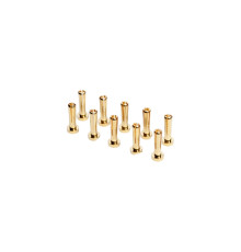 4mm Gold Connectors - Worksteam - 18mm Length (10 Pcs.) - LRP - 65951