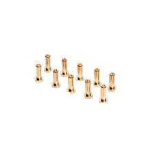 4mm Gold Connectors - Worksteam - 14mm Length (10 Pcs.) - LRP - 65950