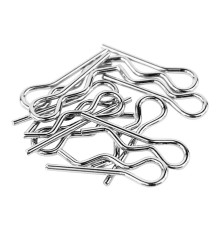 Chrome Body Clips - 5-6mm Body Post - 10pcs - 1UP - 1UP-10301