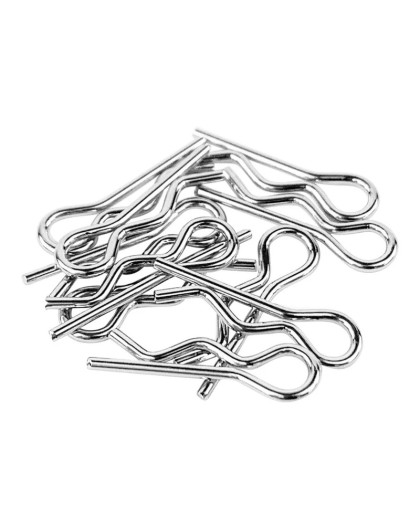 Chrome Body Clips - 5-6mm Body Post - 10pcs - 1UP - 1UP-10301