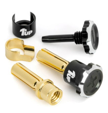 Adjustable Bullet Plugs - 5mm - Black/Black - 1UP - 1UP-190450