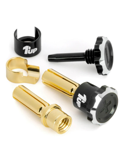 Adjustable Bullet Plugs - 5mm - Black/Black - 1UP - 1UP-190450