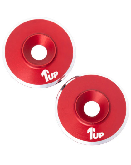 Rondelles de fixation d'aileron M3 - Rouge (2) - 1UP - 1UP-820521