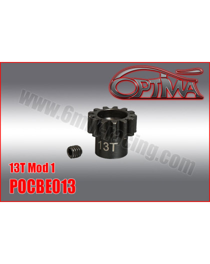 Pignon moteur acier 13 dents M1.0 - D5.0mm - OPTIMA - POCBE013