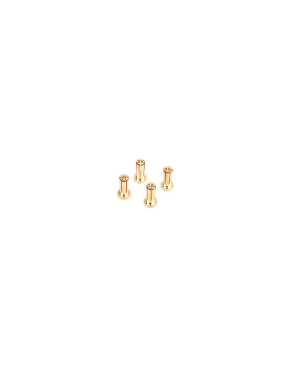 5mm Gold Connectors - Worksteam - 14mm Length (4 Pcs.) - LRP - 499305