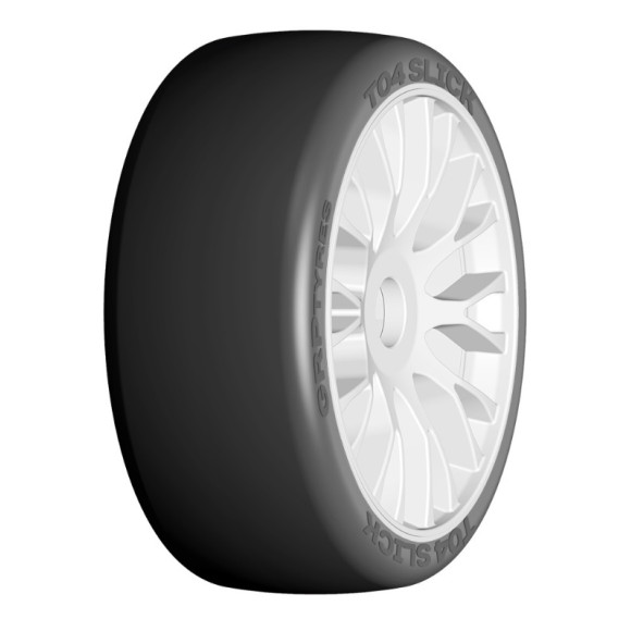 GT 1/8 T04 Slick XM2 (SSoft) on RIGID wheels (2) - GRP - GTJ04-XM2