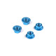 Ecrous alu 4mm cranté et épaulé - Bleu (4) - HUDY - 296541-B