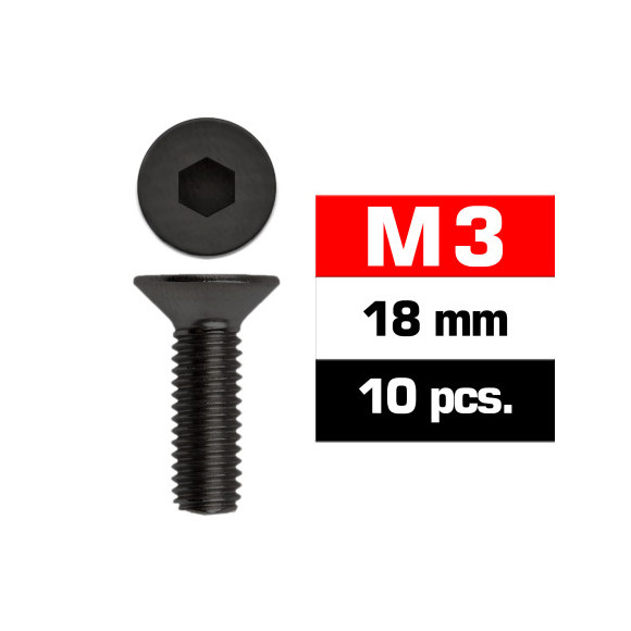M3X18mm Flat Head Screws (10 Pcs) - ULTIMATE - UR161318