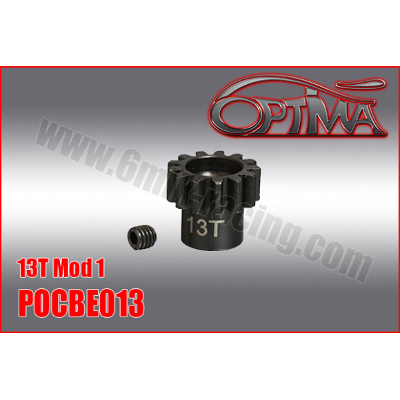 13t 1/8th Pinion 5mm Bore Mod 1 - OPTIMA - POCBE013