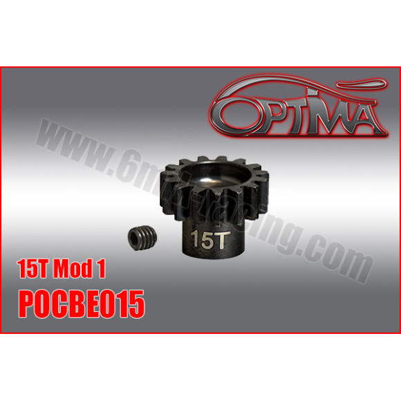 15t 1/8th Pinion 5mm Bore Mod 1 - OPTIMA - POCBE015