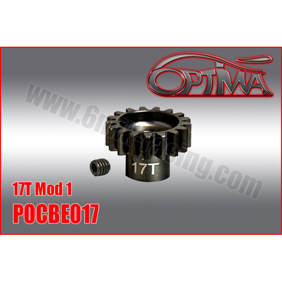 17t 1/8th Pinion 5mm Bore Mod 1 - OPTIMA - POCBE017
