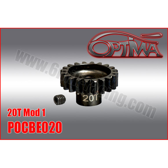 20t 1/8th Pinion 5mm Bore Mod 1 - OPTIMA - POCBE020