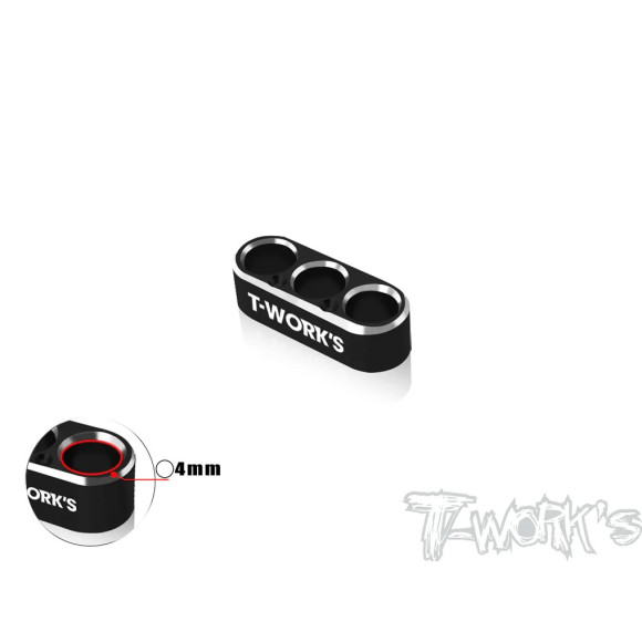 Alum. Wire Guide 3 Hole 4mm - Black - T-WORKS - EA-046-B4-BK
