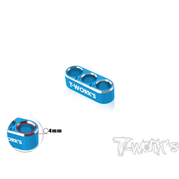 Alum. Wire Guide 3 Hole 4mm - Blue - T-WORKS - EA-046-B4-B