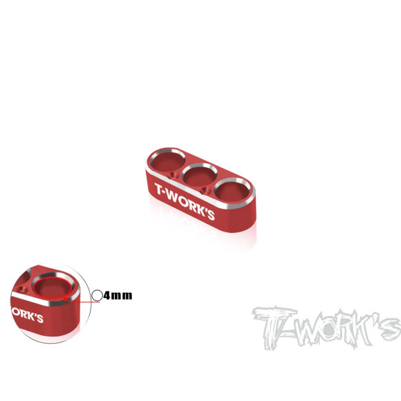 Alum. Wire Guide 3 Hole 4mm - Red - T-WORKS - EA-046-B4-R