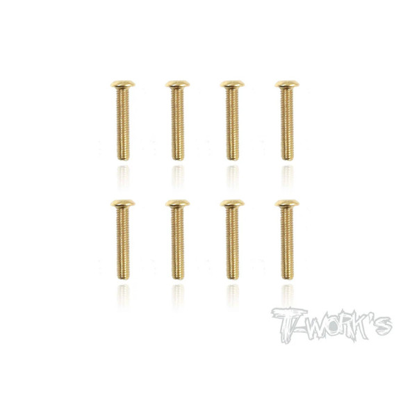 3mmx16mm Gold Button Head Screws (8Pcs) - T-WORKS - GSS-316B