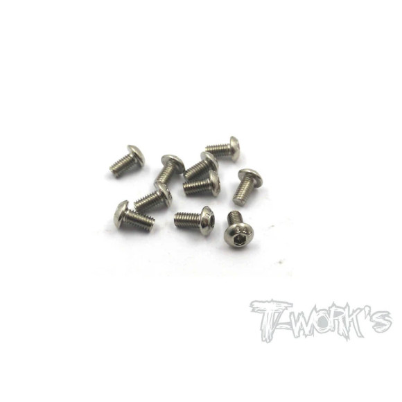 3mmx6mm Nickel Button Head Screw (10Pcs) - T-WORKS - NSS-306B