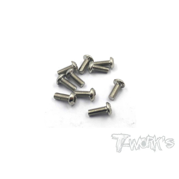 3mmx8mm Nickel Button Head Screw (10Pcs) - T-WORKS - NSS-308B