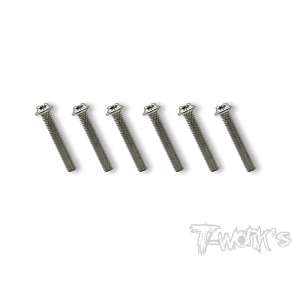 3mm X 18mm Nickel Ufo Left Thread Screw (6Pcs.) - T-WORKS - NSS-318LU