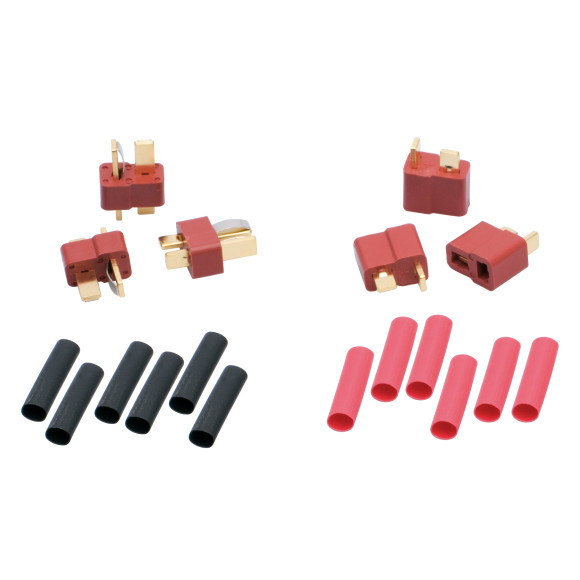 T-Plug Connectors Heatshrink (3 X Female 3 X Male) - LRP - 65831