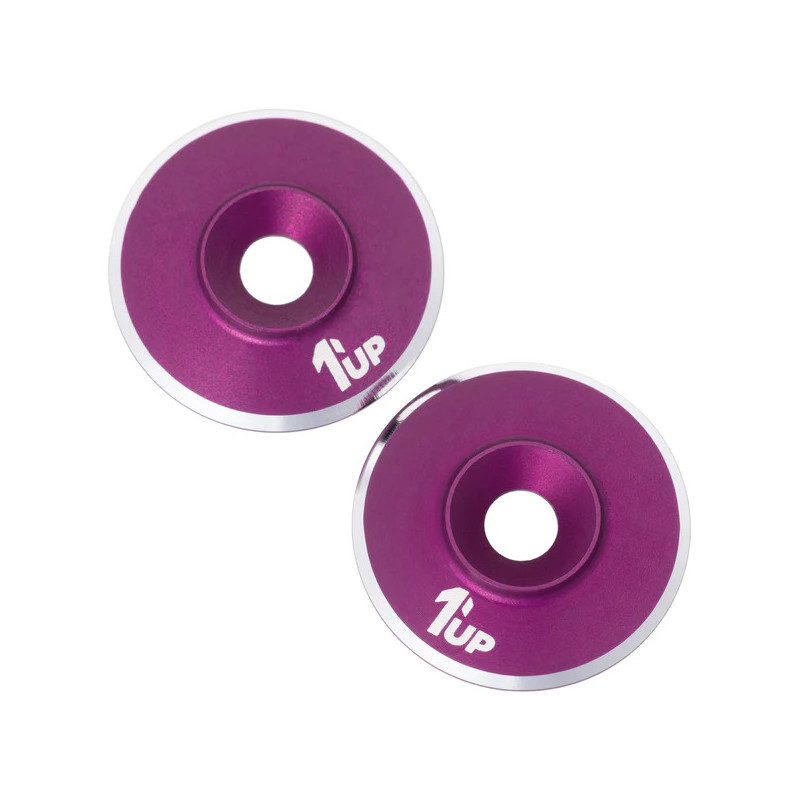 Rondelles de fixation d'aileron M3 - Violet (2) - 1UP - 1UP-820321