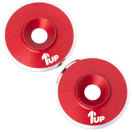 LowPro Wing Washers - M3 - 2pcs - Red Shine - 1UP - 1UP-820521