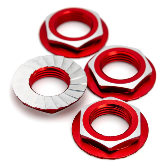 Lockdown 17mm Wheel Nuts - 4pcs - Red - 1UP - 1UP-87015